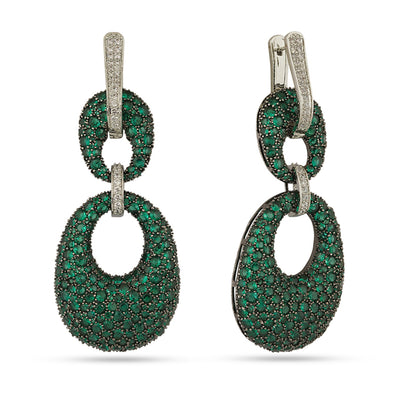 Irem - Green CZ Dangler Earrings