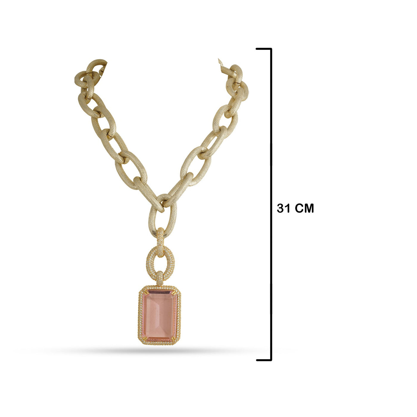 Adrena - Pink Pendant Chain Necklace