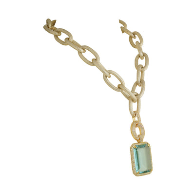 Adrena - Aqua Pendant Chain Necklace
