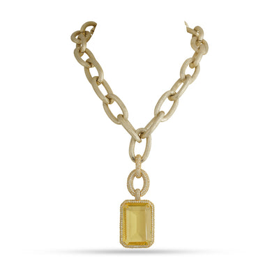 Adrena - Yellow Pendant Chain Necklace