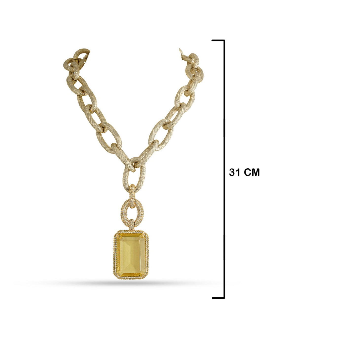 Adrena - Yellow Pendant Chain Necklace