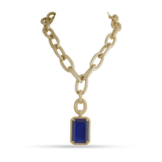 Adrena - Blue Pendant Chain Necklace