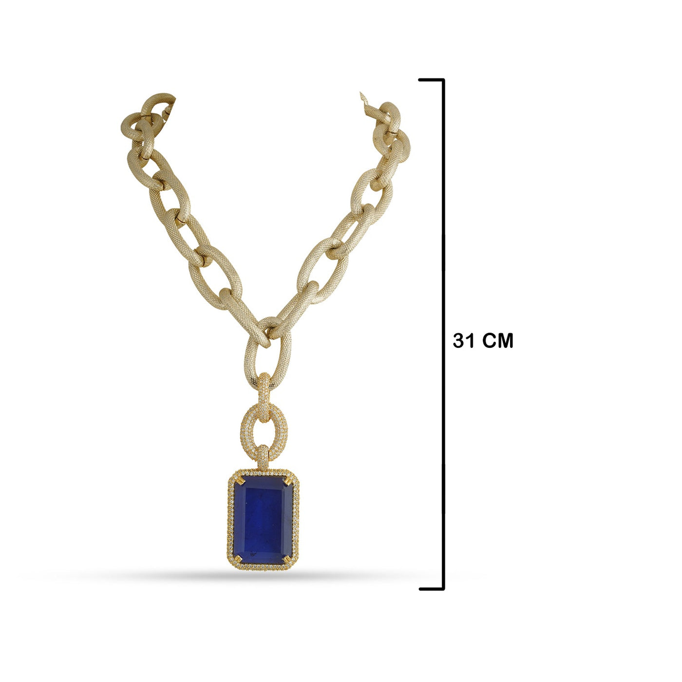 Adrena - Blue Pendant Chain Necklace