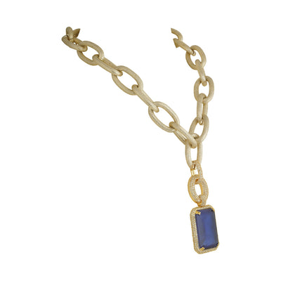 Adrena - Blue Pendant Chain Necklace