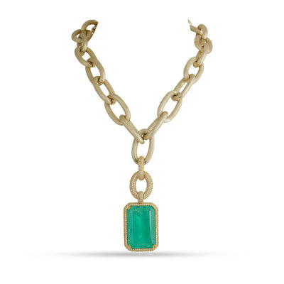Adrena - Green Pendant Chain Necklace