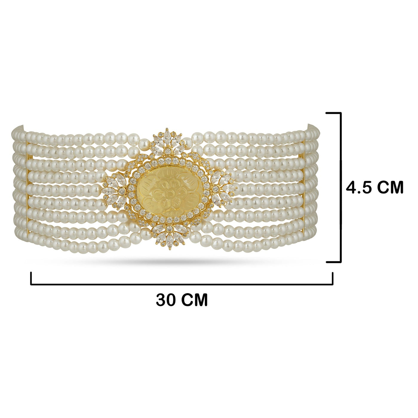 Angelica - Yellow Carved Doublet & Pearl Choker