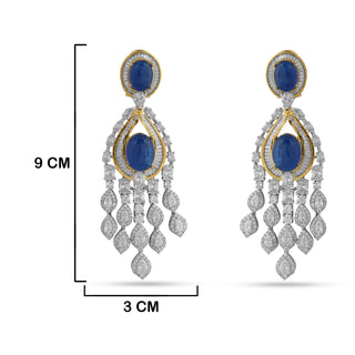 Izzah - Blue Stone Dangler Earrings