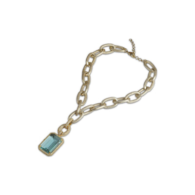 Adrena - Aqua Pendant Chain Necklace