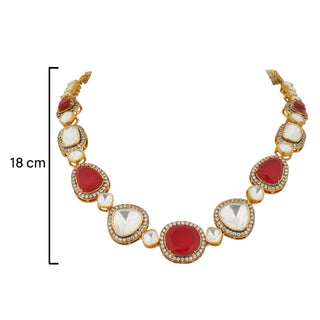 Raaya - Polki and Red Stone Necklace Set