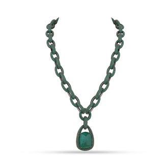 Emerald Green CZ Chain Necklace