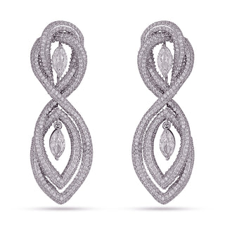 Elia - CZ Rope Style Dangler earrings