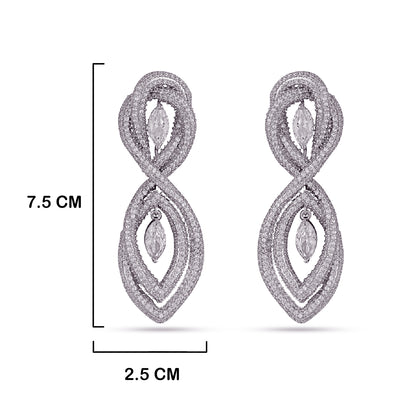 Elia - CZ Rope Style Dangler earrings