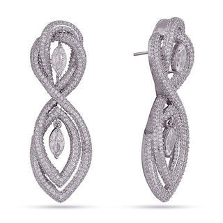 Elia - CZ Rope Style Dangler earrings