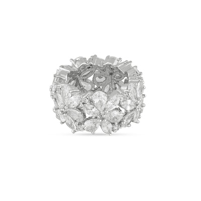 Cubic Zirconia Flower Ring