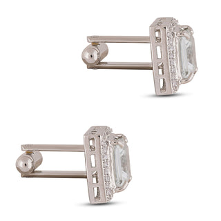 Cubic Zirconia Square Cufflinks