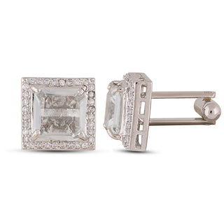 Cubic Zirconia Square Cufflinks