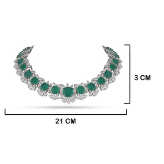 CZ Green Stone Necklace Set