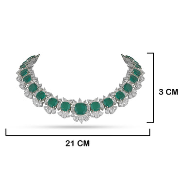CZ Green Stone Necklace Set