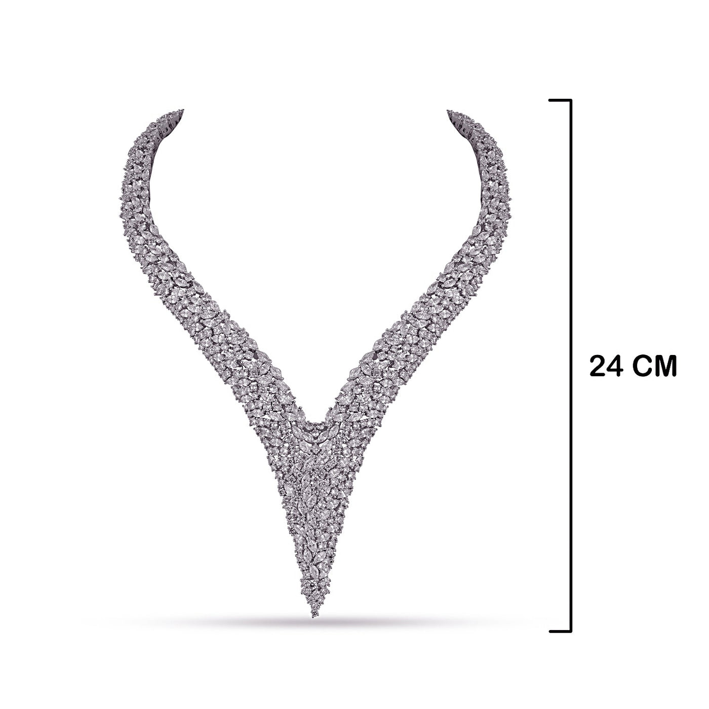 American Diamond CZ Necklace with measurements in cm. 24cm.