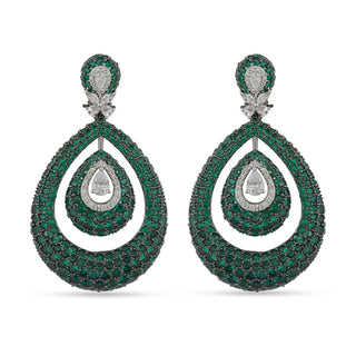 Atiqah - Green CZ Dangler earrings