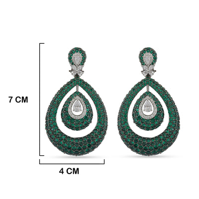 Atiqah - Green CZ Dangler earrings