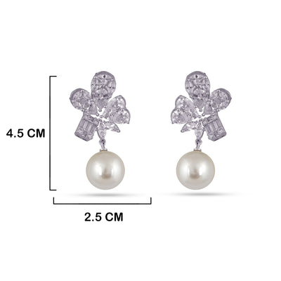 Awa - Pearl & CZ Earrings