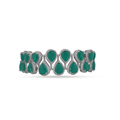 Cubic Zirconia Green Stone Bracelet