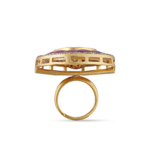 Polki Centred Magenta Ring