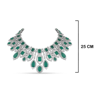 Cubic Zirconia Emerald Green Necklace Set