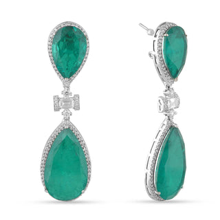 Emerald Green Cubic Zirconia Earrings