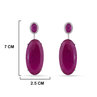 Magenta Doublet Dangle Earrings