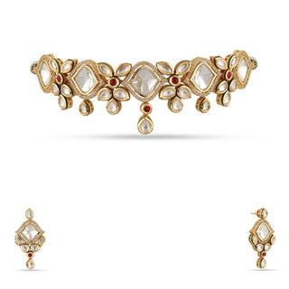 Kundan White Stone Choker Set