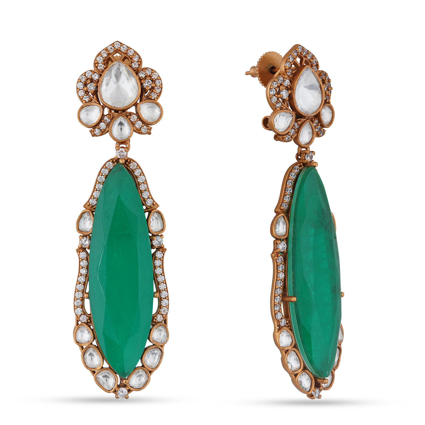 Emerald Green Dangle Earrings