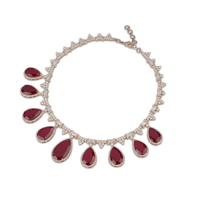 Red Stone Kundan Necklace Set