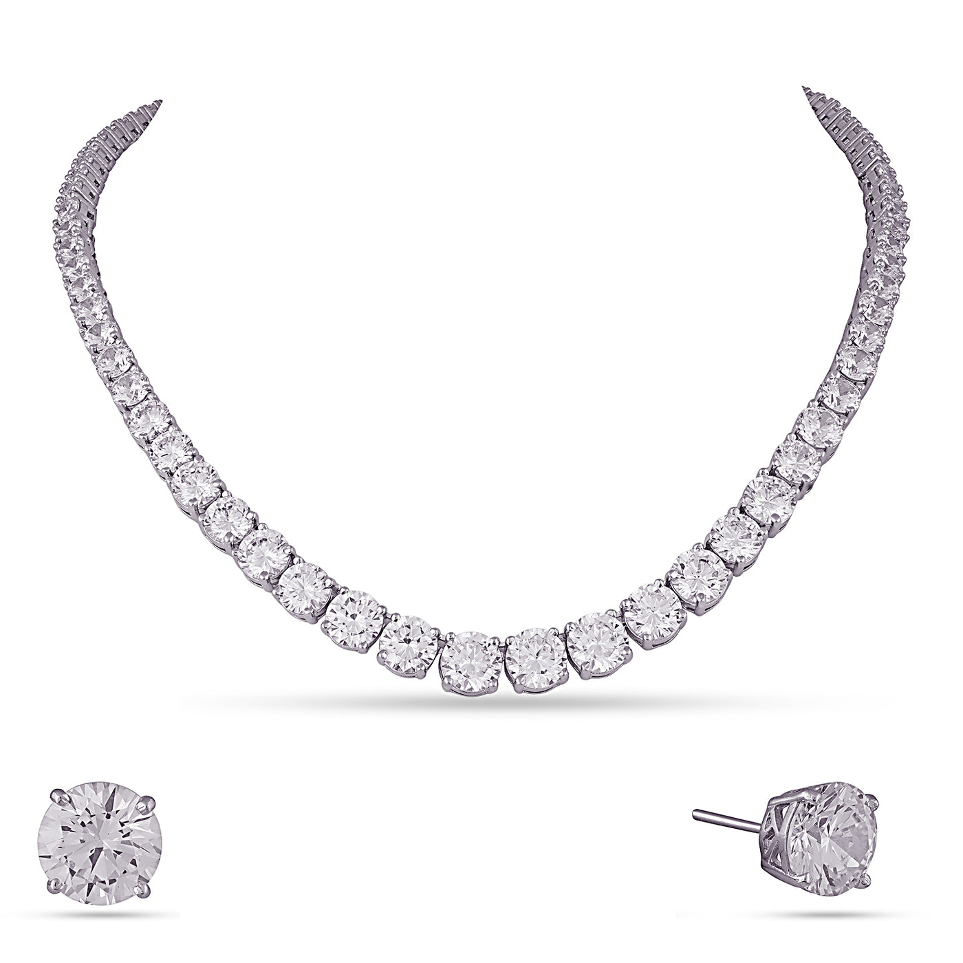 Basheera - American Diamond Necklace Set
