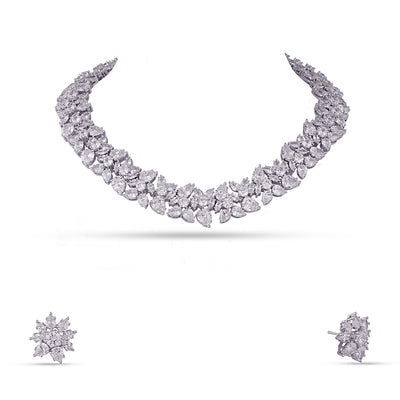Basbas - American Diamond CZ Necklace Set