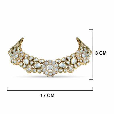 Mother of Pearl and Kundan Choker with Measurements