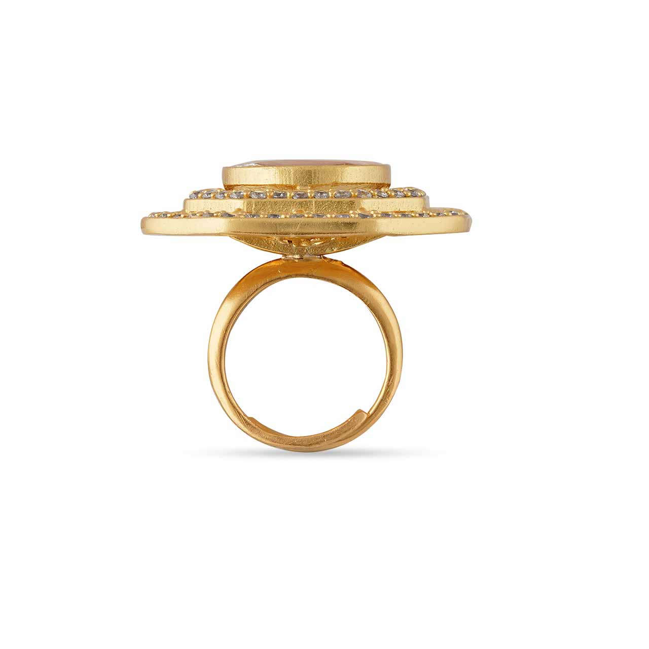 Gold Polki Kundan Ring