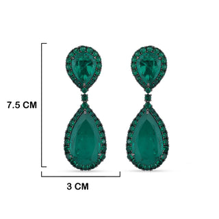 Liss Rina in Flora -  Emerald Green Doublet Drop Earrings