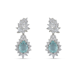 Rosalia - Aqua Blue Stone CZ Earrings