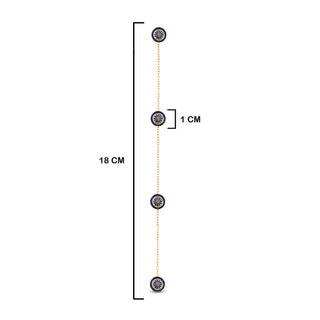 Meenakari Kurta Buttons with measurements.