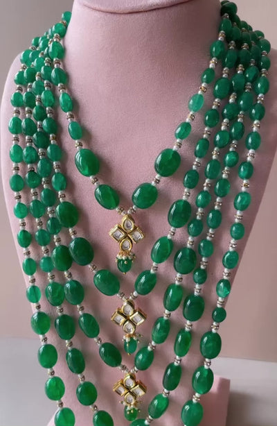 Eira - Green Bead long necklace