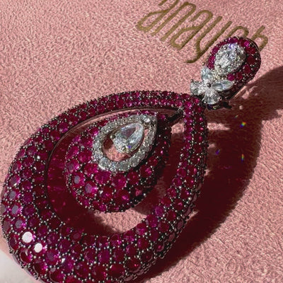 Zena - Pink CZ Dangler Earrings