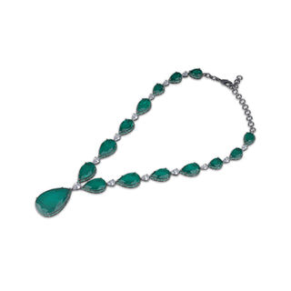 Bunanah - Emerald green stone necklace set