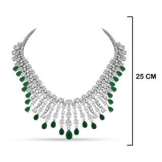 Emerald Green Stone CZ Necklace Set