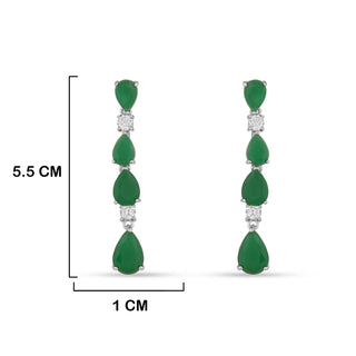 Emerald Green Stone CZ Necklace Set