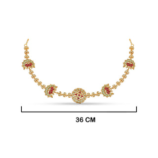 Red Centred Kundan Matha patti 