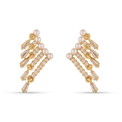 Pearl and Cubic Zirconia Earrings