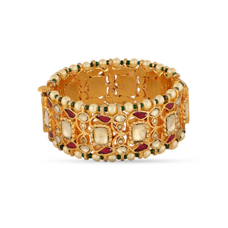 Pearl and Ruby Kundan Bangle