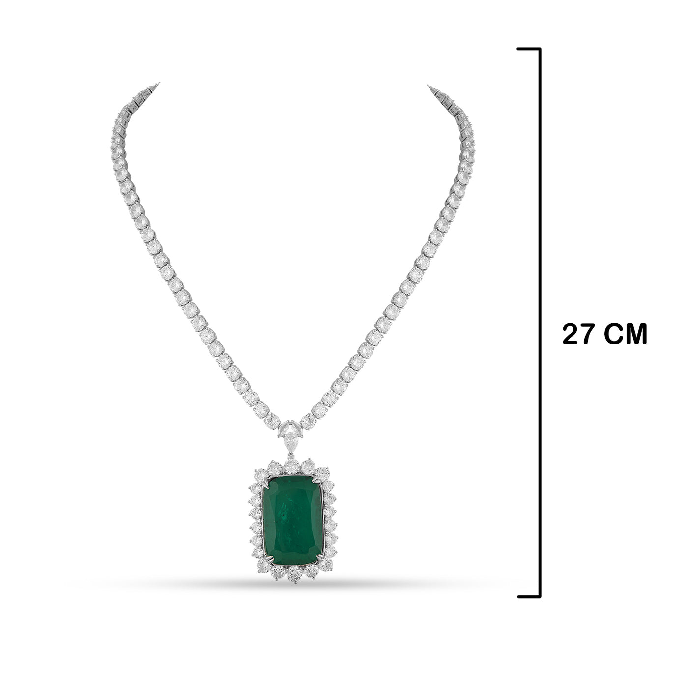 Emerald Stone CZ Necklace Set